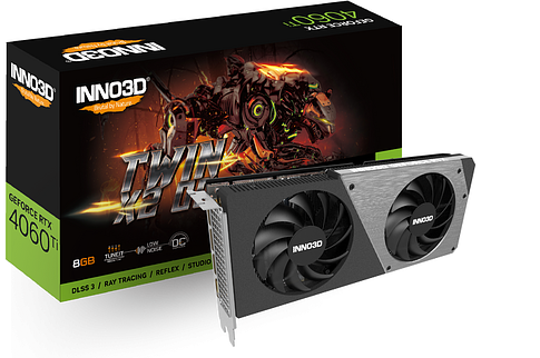 Видеокарта Inno3D GeForce RTX 4060 Ti 8GB Twin X2 OC N406T2-08D6X-171153N
