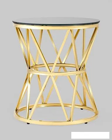 Журнальный столик Stool Group Вива 50x50 EET-080-TG (стекло черное/сталь золото)