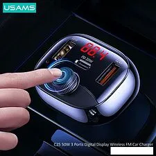 FM-модулятор Usams US-CC143 50W 3 Ports Digital Display Wireless FM FM-модулятор Usams US-CC143 50W 3 Ports Digital Display Wireless FM
