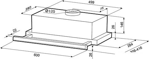 Кухонная вытяжка Krona Kamilla Slim 600 Ivory (1 мотор) [00021299]