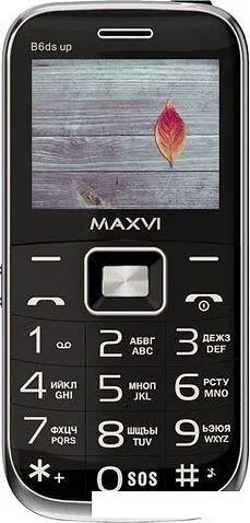 Кнопочный телефон Maxvi B6ds up (черный)