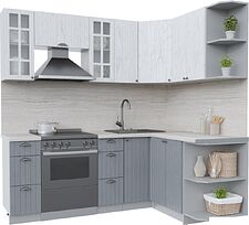 Готовая кухня Интерлиния Берес 1.5x2.1 правая (дуб полярный/дуб серый/травертин серый) Готовая кухня Интерлиния Берес 1.5x2.1 правая (дуб полярный/дуб серый/травертин серый)
