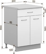 Шкаф напольный Кортекс-мебель Корнелия Лира НШ60р1ш (орех элия/королевский опал)