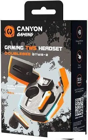 Наушники Canyon Doublebee GTWS-2 (черный/оранжевый)