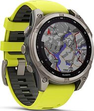 Умные часы Garmin Fenix 8 Solar, Sapphire 47мм (титановый серый с желтым ремешком)