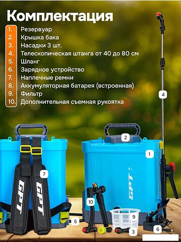 Аккумуляторный опрыскиватель GPT DF-A8