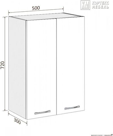 Шкаф навесной Кортекс-мебель Корнелия Лира ВШ50 (береза)