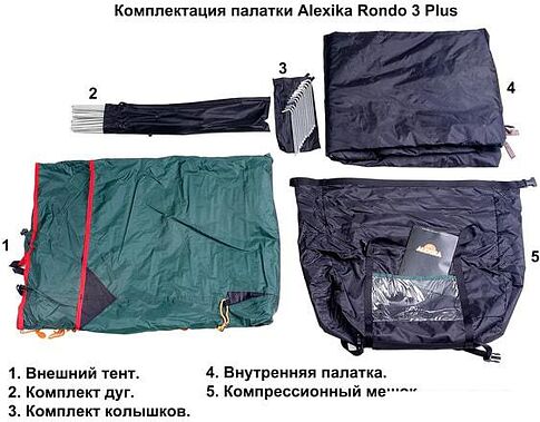 Палатка AlexikA Rondo 3 Plus (зеленый)
