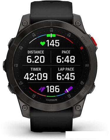 Умные часы Garmin Epix Sapphire Gen 2 (черный титан/черный)