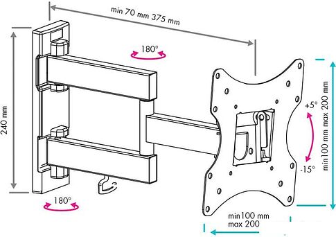 Кронштейн VLK TRENTO-6 (черный)