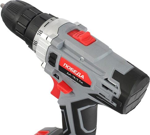 Дрель-шуруповерт Победа ДА-18/2 ЛИ 180201636 (с 2-мя АКБ, кейс)