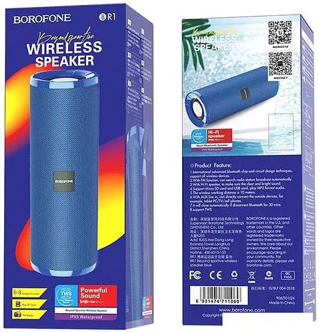 Беспроводная колонка Borofone BR1 (синий)