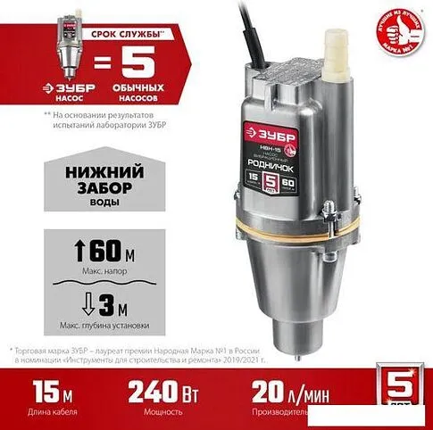 Колодезный насос Зубр Родничок-В НВН-15