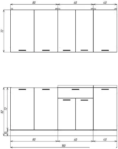 Готовая кухня ЭлиГард Lion 1.8 (белый структурный/дымчатый алмаз/дуб бунратти)
