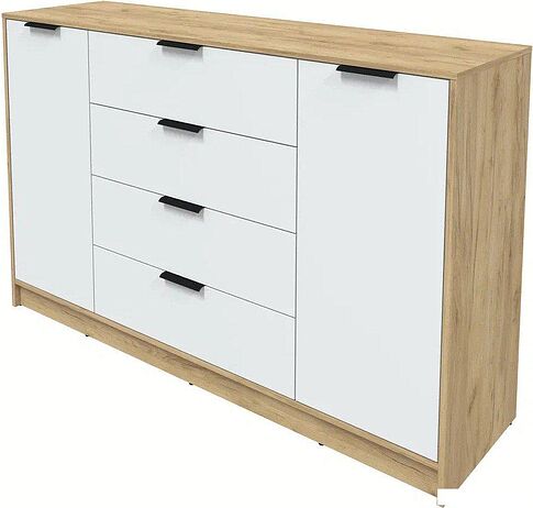 Тумба Интерлиния Концепт КТ-Т160 (белый платинум/дуб золотой)