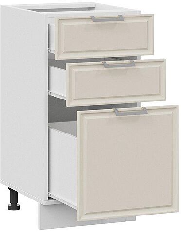Шкаф напольный Трия Белладжио 1Н4Я3 (белый/софт панакота)