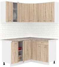Готовая кухня Кортекс-мебель Корнелия Лира 1.5x1.4 (дуб сонома/марсель)