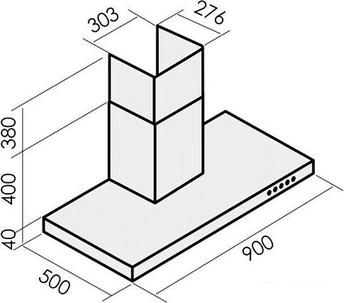 Кухонная вытяжка MBS Bergia 190 (нержавеющая сталь)