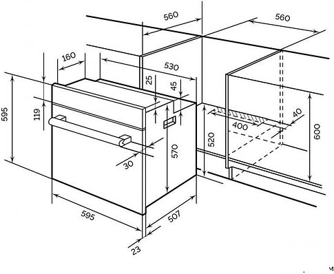 Электрический духовой шкаф LEX EDM 075 GR