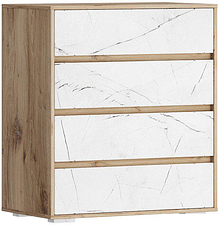 Комод Речицадрев Дарья глубина 350мм Р377.04 (дуб нокс лайт/персидский мрамор)