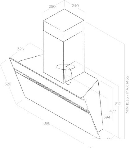 Кухонная вытяжка Elica Stripe Urban Cast Iron/A/90
