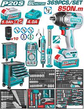 Гайковерт Total THPTCS83692 (с 2-мя АКБ, кейс, набор инструментов)