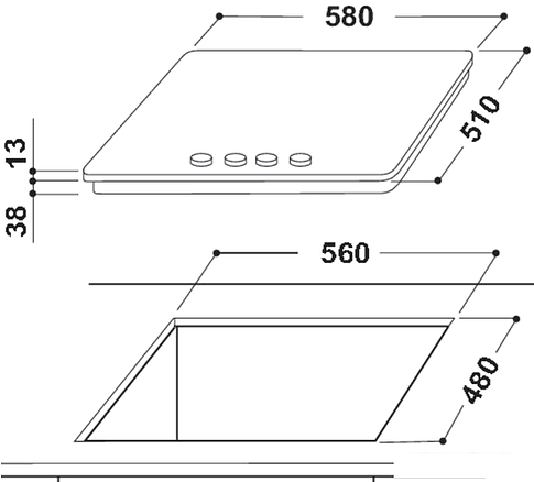 Варочная панель Indesit THP 642 W/IX/I RU