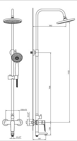 Душевая система  Lauter Shower 21CK198C-58