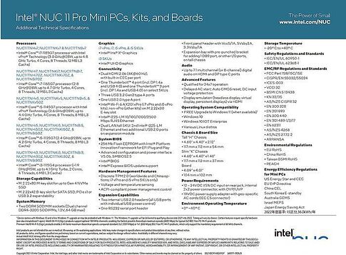 Компактный компьютер Intel NUC 11 Pro Kit BNUC11ATKPE0000