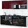 Готовая кухня Интерлиния Мила Gloss 2.3-ПМ2 (черный глянец/бордовый глянец/кастилло темный)