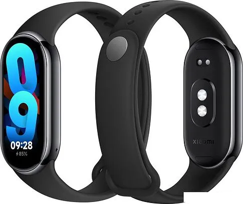 Фитнес-браслет Xiaomi Smart Band 8 (серый, с черным силиконовым ремешком, международная версия)
