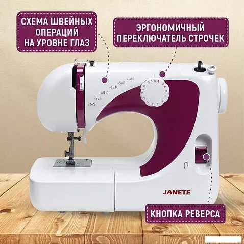 Электромеханическая швейная машина Janete 565 (Purple 683C)