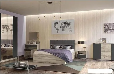 Тумба НК-Мебель Венеция (дуб серый крафт/графит)