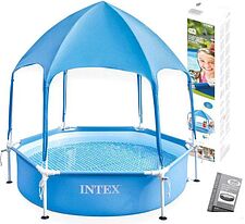 Каркасный бассейн Intex Metal Frame с навесом 28209NP (183x38) Каркасный бассейн Intex Metal Frame с навесом 28209NP (183x38)