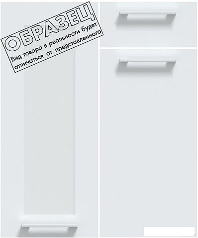 Готовая кухня Интерлиния Мила Gloss 1.68x2.4 правая (белый софт/белый софт/травертин серый)