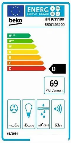 Кухонная вытяжка BEKO HNT 61110 X