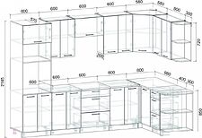 Готовая кухня Интерлиния Мила Лайт 1.68x3.0 правая (серебро/дуб веллингтон/белый гранит) Готовая кухня Интерлиния Мила Лайт 1.68x3.0 правая (серебро/дуб веллингтон/белый гранит)