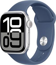 Умные часы Apple Watch Series 10 42 мм (алюминиевый корпус, серебристый/синий, спортивный силиконовый ремешок S/M) Умные часы Apple Watch Series 10 42 мм (алюминиевый корпус, серебристый/синий, спортивный силиконовый ремешок S/M)