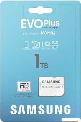 Карта памяти Samsung EVO Plus 2024 microSDXC 1TB (с адаптером)