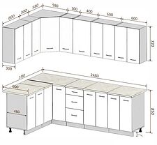 Готовая кухня Кортекс-мебель Корнелия Лира 1.5x2.5 (дуб сонома/венге/мадрид)