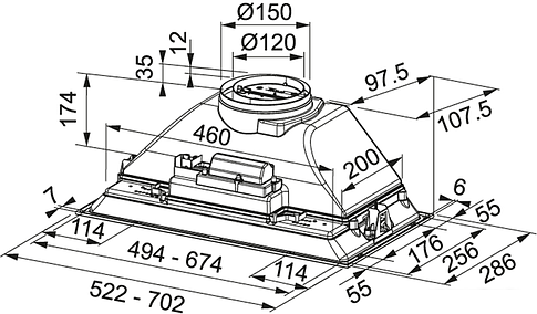 Кухонная вытяжка Franke Inca Smart FBI 525 GR 305.0599.532