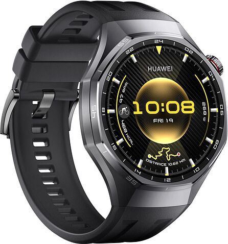 Умные часы Huawei Watch GT 6 Pro 46 мм (черный, с черным силиконовым ремешком, международная версия)