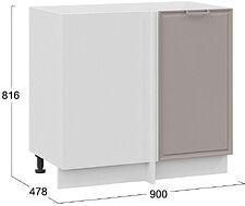 Шкаф напольный Трия Белладжио 1Н9У (белый/софт капучино)