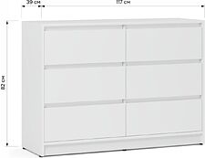 Комод ЭлиГард Brighton 6S (белый)