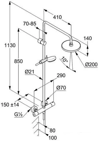 Душевая система Kludi Logo 6809405-00
