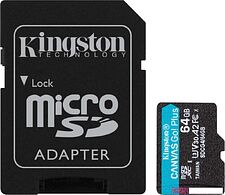 Карта памяти Kingston Canvas Go! microSDXC 64GB SDCG4/64GB (с адаптером) Карта памяти Kingston Canvas Go! microSDXC 64GB SDCG4/64GB (с адаптером)