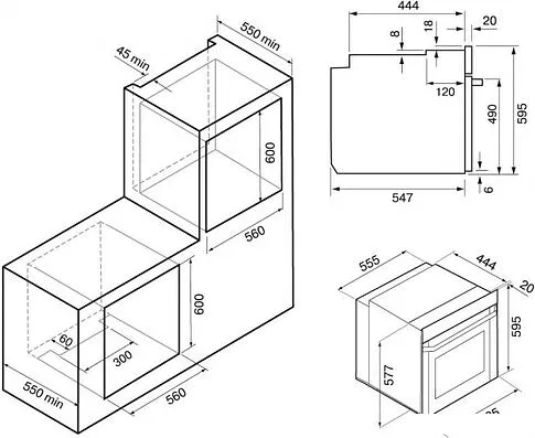 Электрический духовой шкаф Krona Nero Max 60 BL/BL