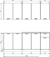 Готовая кухня ЭлиГард Lion 2.0 (дуб натуральный/дымчатый алмаз/дуб бунратти)