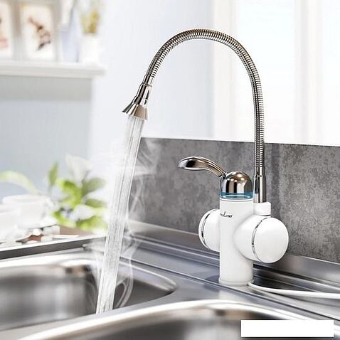 Проточный электрический водонагреватель-кран Mixline WH-002 (белый)