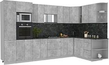 Готовая кухня Интерлиния Мила Лайт 1.68x3.4 правая (бетон/бетон/кастилло темный) Готовая кухня Интерлиния Мила Лайт 1.68x3.4 правая (бетон/бетон/кастилло темный)